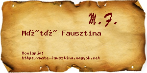 Máté Fausztina névjegykártya